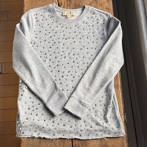 Michael Kors Embellished Grey Crewneck Sweatshirt